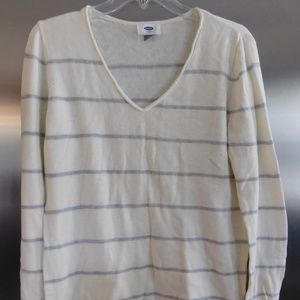 Old Navy Cream Striped Sweater